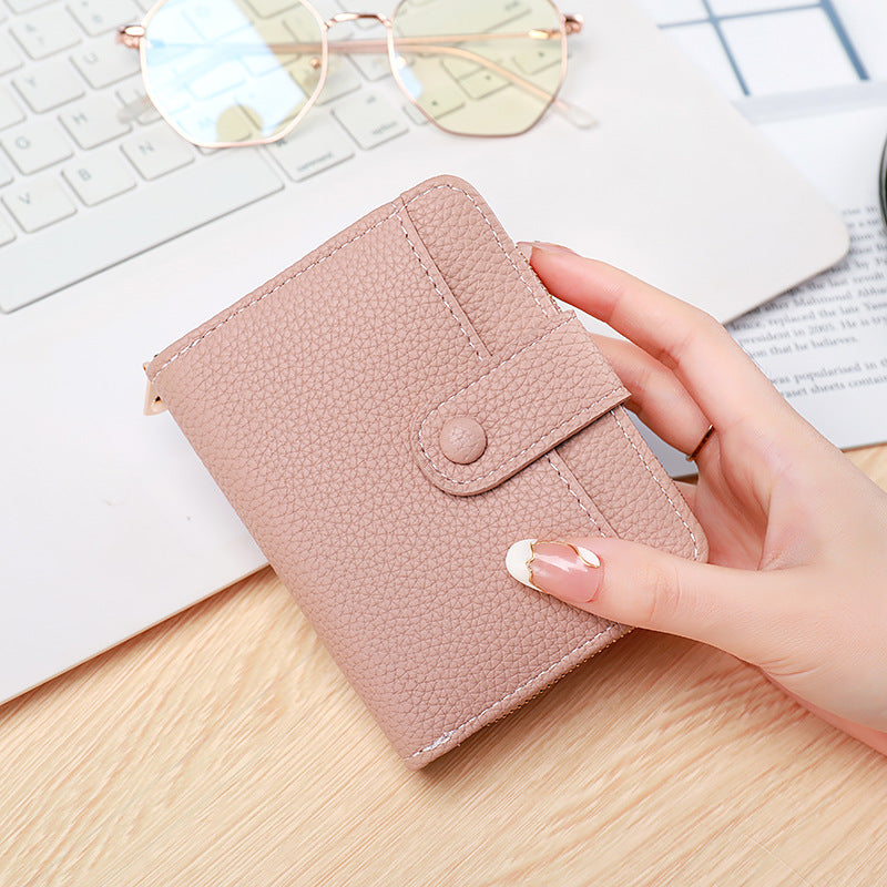 Women's Lychee Pattern Organ Short Wallet