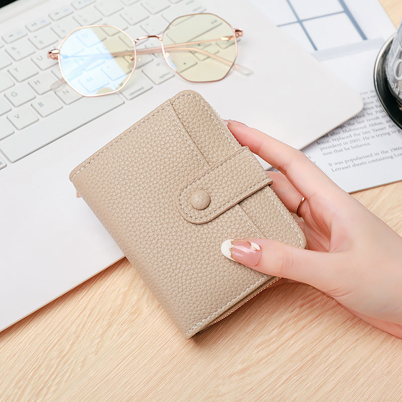 Women's Lychee Pattern Organ Short Wallet